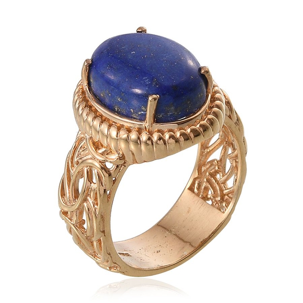 Lapis Lazuli (Ovl) Ring in 14K Gold Overlay Sterling Silver 11.000 Ct.