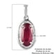 African Ruby (FF) and Diamond Pendant in Platinum Overlay Sterling Silver 3.02 Ct.