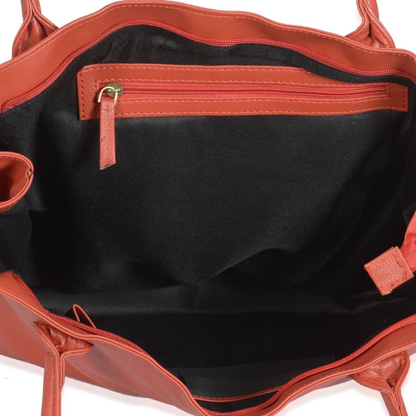 Tangerine Colour Hand Bag (Size 16x12x5.4 inch)