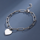 Paperclip Bracelet (Size - 7.5 With 1 Inch Extender) with Charm in Silver Tone