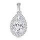 Moissanite Pendant in Rhodium Overlay Sterling Silver 3.33 Ct.