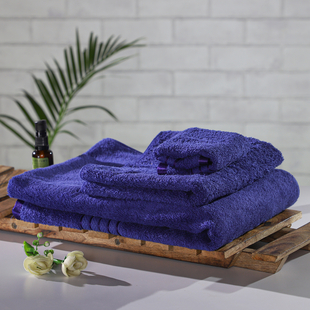 3 Piece Set - 100%Egyptian Cotton Bath Towel (Size 76x137Cm), Hand Towel (Size 41x71Cm) and Face Towel (Size 30x30Cm) - Navy