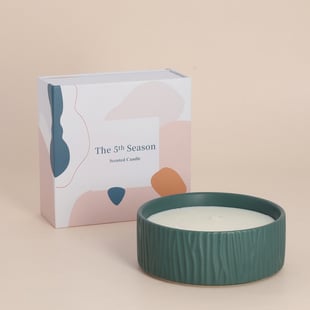 The 5th Season Atmosphere Ceramic round cup -- green Material Ceramic bowl + soy wax + gift box Weight 780g fragrance Fresh Spring