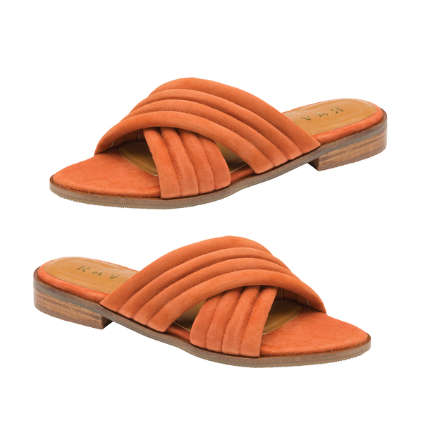 Ravel Sarina Suede Mule Sandals (Size 4) - Rust