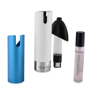 Reload Mini Perfume Spray White (Incl. Mercedes For Women - 5ml & Aluminium Blue Skin)
