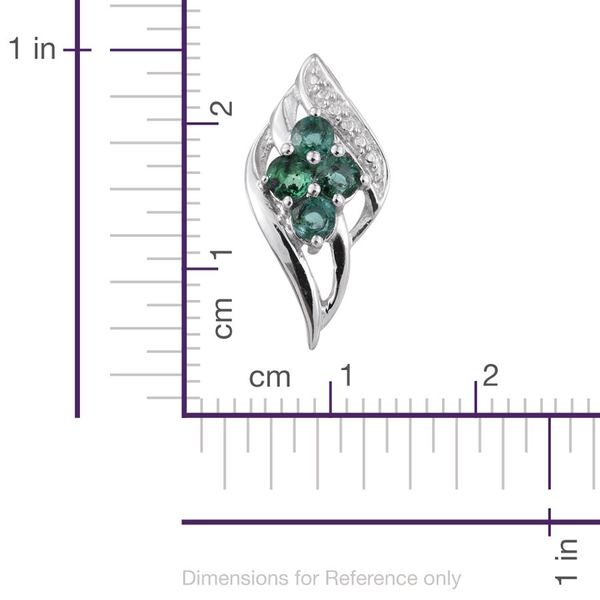 Brazilian Emerald (Rnd) Stud Earrings (with Push Back) in Platinum Overlay Sterling Silver 0.530 Ct.