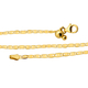 Yellow Gold Overlay Sterling Silver Mariner Link Chain (Size - 24 Adjustable) With Lobster Clasp