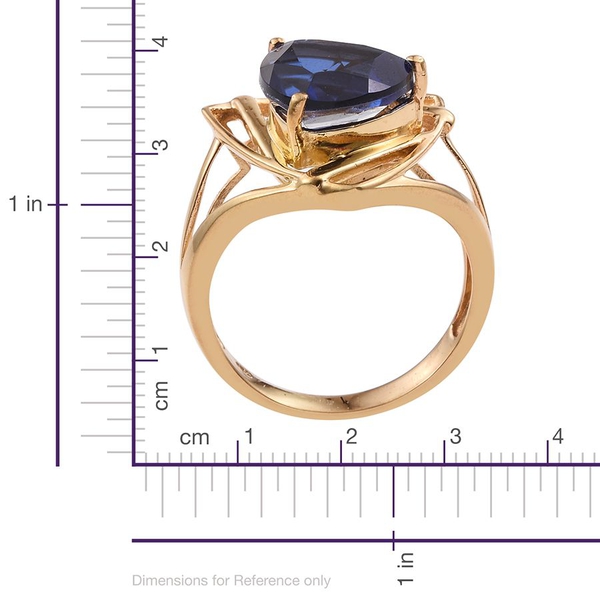 Ceylon Colour Quartz (Trl) Solitaire Ring in 14K Gold Overlay Sterling Silver 5.250 Ct.