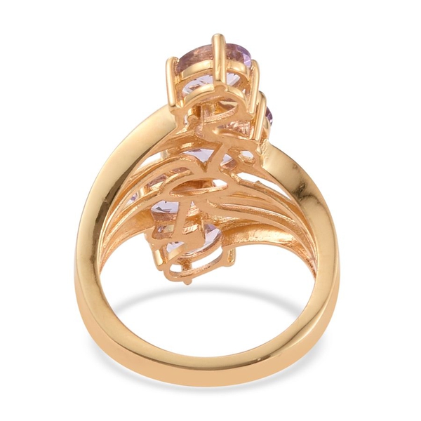 Amethyst (Ovl) 5 Stone Ring in 14K Gold Overlay Sterling Silver 3.250 Ct.