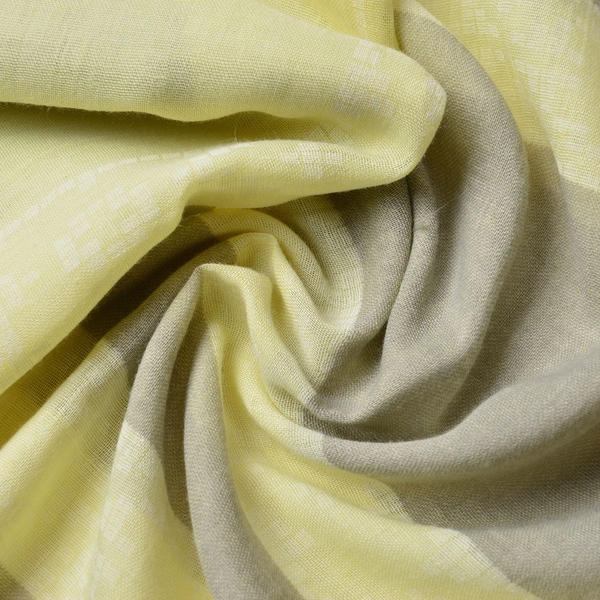 Close Out Deal Yellow and Grey Colour Stripes Pattern Pareo (Size 200X140 Cm)