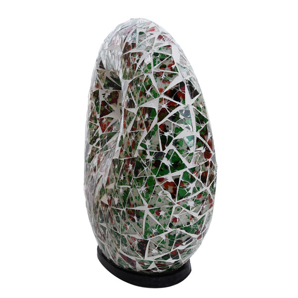 Mosaic Donut Lamp (Size 30x28x7 Cm) - Green & Red