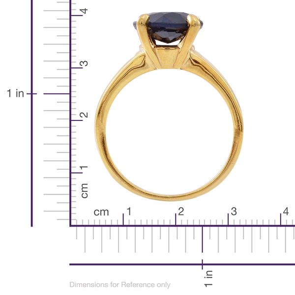 Blue Sapphire (Ovl) Solitaire Ring in 14K Gold Overlay Sterling Silver 7.500 Ct.