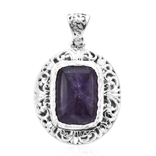 Royal Bali Collection- Purple Amethyst Pendant in Sterling Silver 27.16 Ct, Silver Wt 16.84 Gms