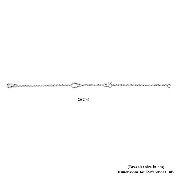 Platinum Overlay Sterling Silver Line Bracelet 1 Row