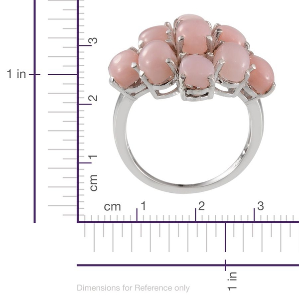 Peruvian Pink Opal (Ovl) Ring in Platinum Overlay Sterling Silver 6.750 Ct.