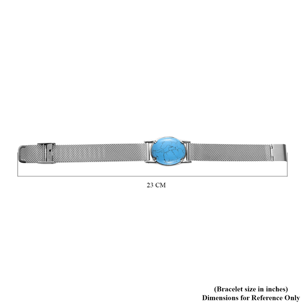 Blue Howlite Bracelet (Size 9) in Stainless Steel