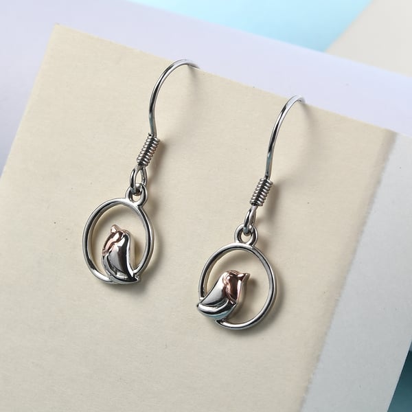 Platinum Overlay Sterling Silver Earrings With Hook