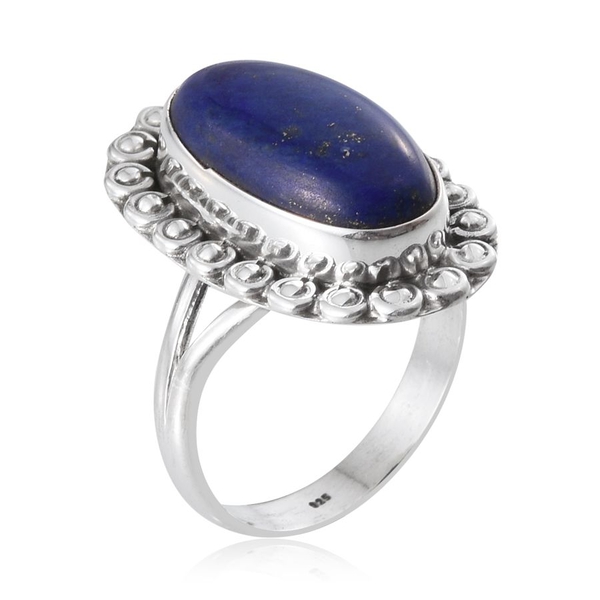 Jewels of India Lapis Lazuli (Ovl) Ring in Sterling Silver 10.100 Ct.