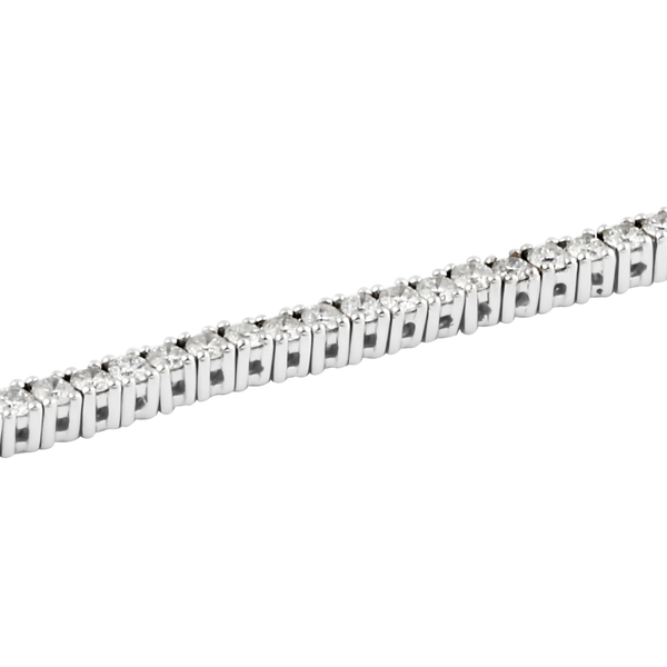 9K White Gold AGI Certified Diamond (Rnd) (I1-I2/G-H) Bracelet (Size 7.25) 3.000 Ct.