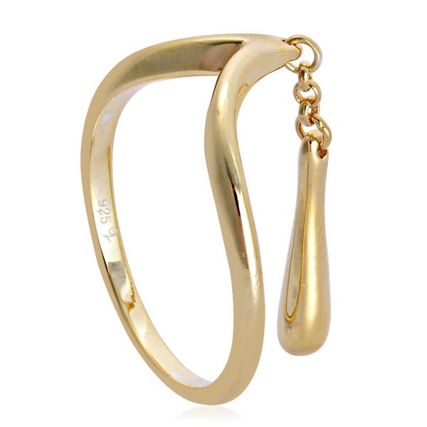 LucyQ Single Drip Ring in Yellow Gold Overlay Sterling Silver