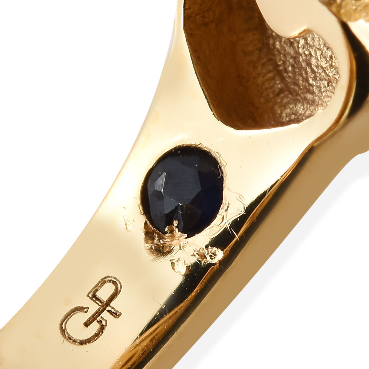GP - Amethyst & Blue Sapphire Heart Enameled Ring in 18K Vermeil Yellow Gold Plated Sterling Silver 4.10 Ct.