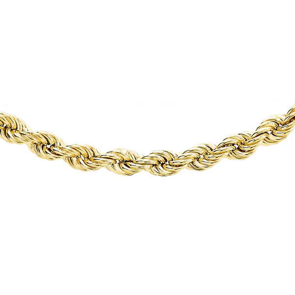 Hatton Garden Close Out Deal - 9K Yellow Gold Rope Chain (Size - 30) with Spring Ring Clasp, Gold Wt