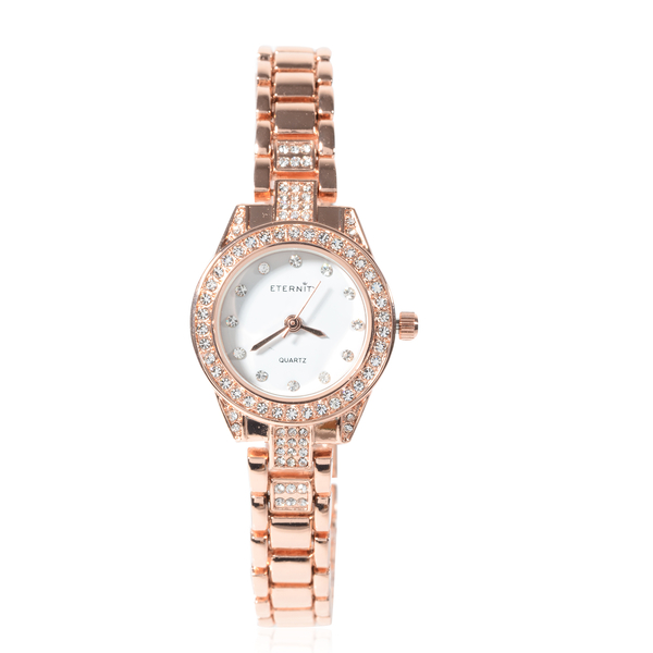 ETERNITY Crystal Studded Ladies Watch in Rose Gold Tone