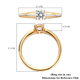 Lustro Stella - Yellow Gold Overlay Sterling Silver Solitaire Ring  Made with Finest CZ
