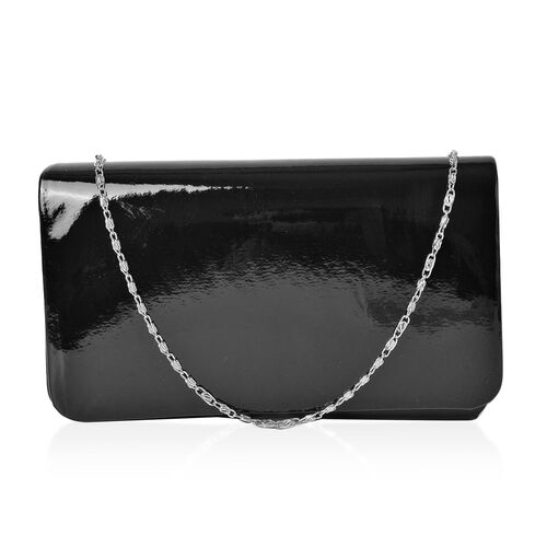 Black Colour Clutch Bag with Chain Strap (Size 21X12X5 Cm) - 2834270 - TJC