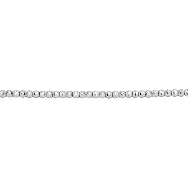 9K White Gold Diamond Cut Beaded Bracelet (Size 7 with 1 inch Extender), Gold Wt 3.00 Gms.