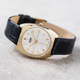 Henry London Vintage Square Round White Silver Dial 3 ATM Water Resistant Watch with Navy Colour Leather Strap
