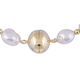 White Baroque Pearl Necklace (Size-20) with Magnetic Lock in Yellow Gold Overlay Sterling Silver