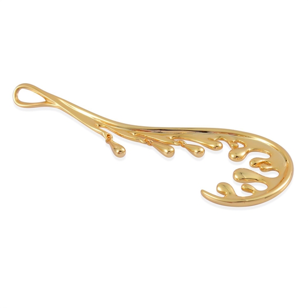 LucyQ Motion Ocean Pendant in Yellow Gold Overlay Sterling Silver 5.76 Gms.