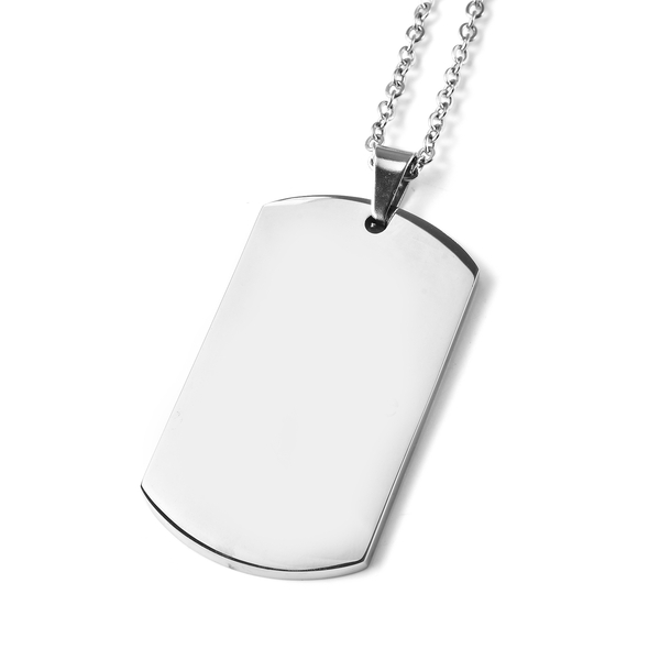 Dag Tag Pendant with Chain (Size 17.5) in Stainless Steel