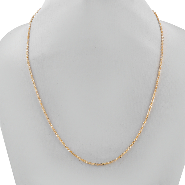 One Time Close Out Deal- 9K Yellow Gold Diamond Cut Prince of Wales Necklace (Size 20)