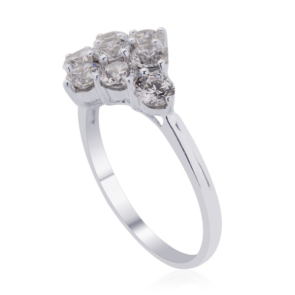 Lustro Stella - Platinum Overlay Sterling Silver (Rnd) Ring Made with Finest CZ  2.250 Ct.