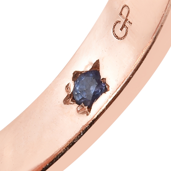 GP Peruvian Pink Opal (Ovl 6.50 Ct), Chrome Diopside, Boi Ploi Black Spinel and Kanchanaburi Blue Sapphire Ring in Rose Gold Overlay Sterling Silver 7.000 Ct.