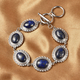 Lapis Lazuli Bracelet (Size - 8) With T-Bar Clasp in Stainless Steel 19.00 Ct.