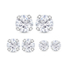 Set of 3 - ELANZA Simulated Diamond Stud Earrings (with Push Back) in Sterling Silver