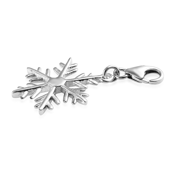 Platinum Overlay Sterling Silver Snowflake Charm