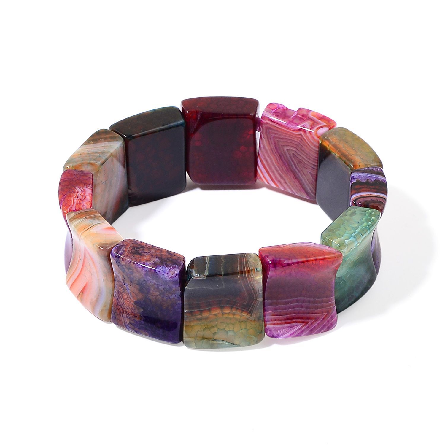 Lace Agate Bracelet (Size 7.5) 373.050 Ct.