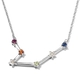 Diamond and Multi Gemstones Necklace ( Size 18 With 2 Inch Extender) ) in 14K Gold Overlay Sterling 