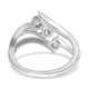 Moissanite Bypass Ring in Platinum,Vermeil Yellow Gold,Rose Gold Overlay Sterling Silver