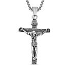 Crucifix Pendant With Chain (Size - 21.50) With Oxidised in Stainless Steel