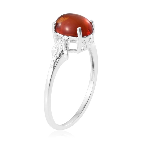 One Time Deal-Baltic Amber (Oval 10x8 mm) Solitaire Ring in Sterling Silver