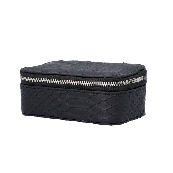 Dragon Skin Pattern Mini Pocket Jewellery Box (Size 13x8x5cm) - Black