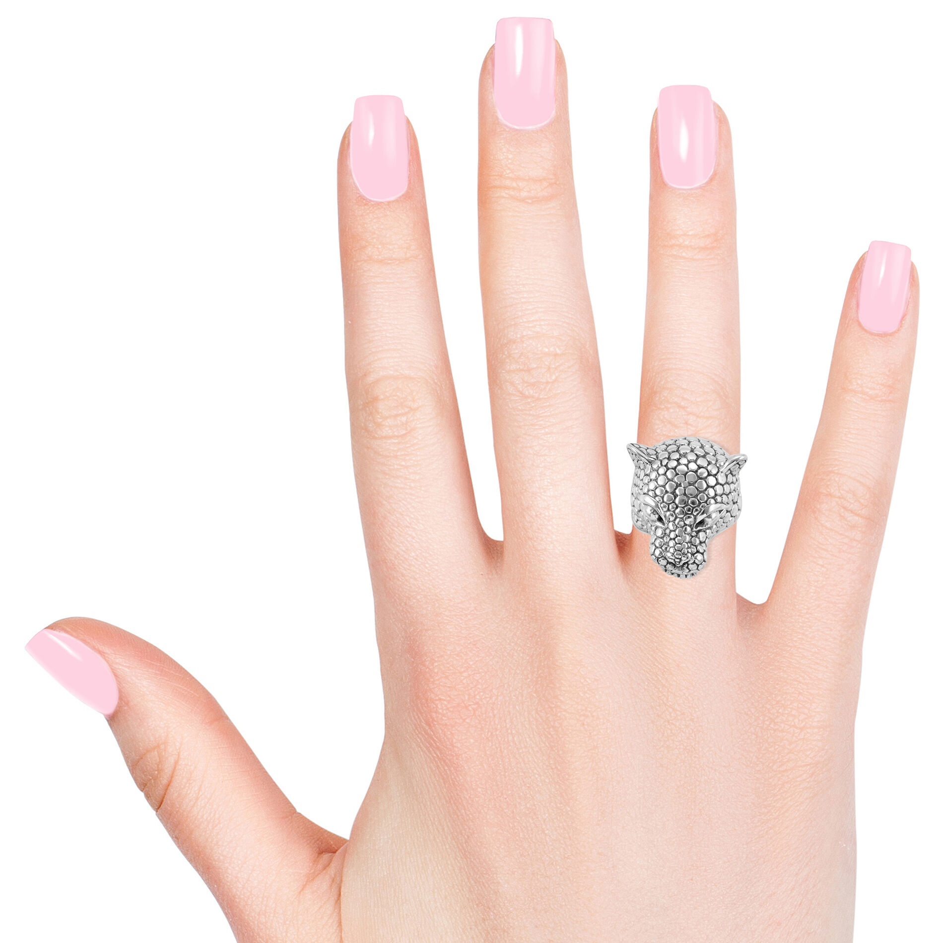 Royal Bali Collection Sterling Silver Panther Head Ring, Silver wt 34.20 Gms.