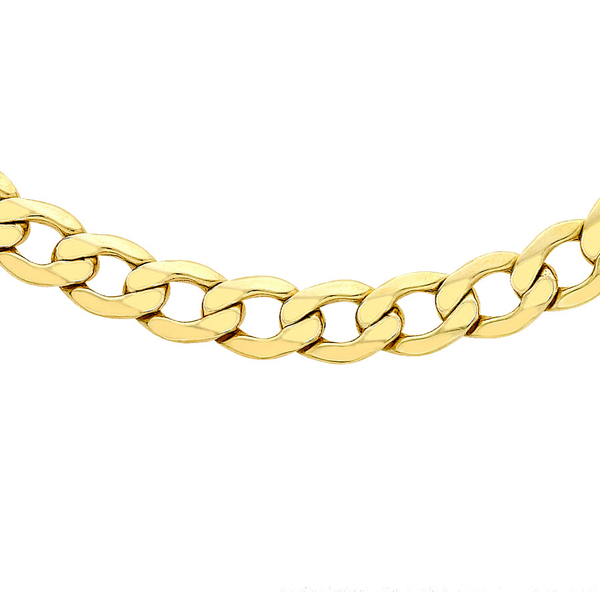 Italian 6 Sided Curb Necklace in 9K Gold 18.50 Grams 24 Inch