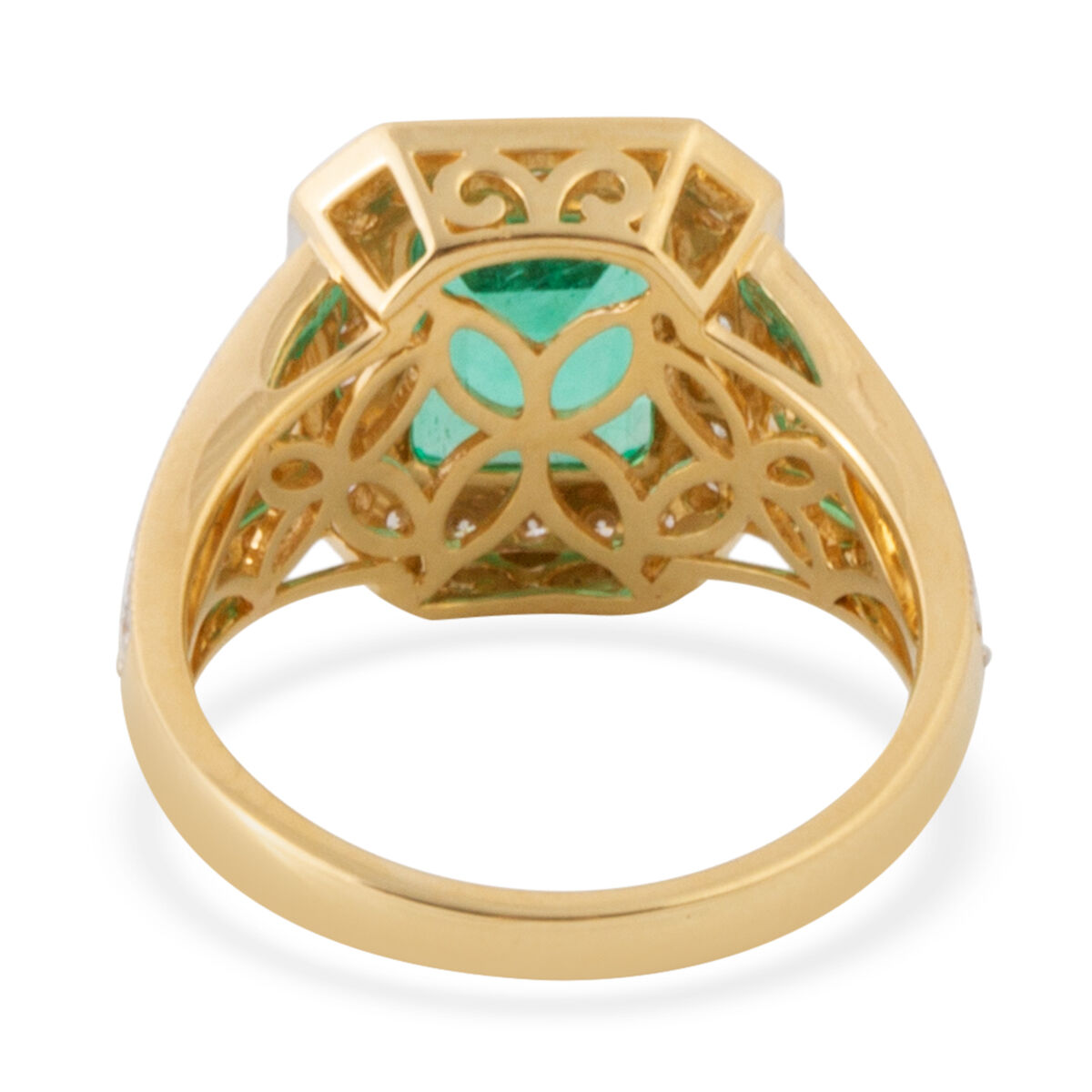 ILIANA 18K Yellow Gold AAA Boyaca Colombian Emerald, Diamond (SI-G-H) Ring 2.680 Ct, Gold wt 6.16 Gms.