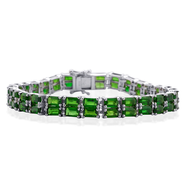 Chrome Diopside (Oct) Bracelet in Platinum Overlay Sterling Silver (Size 7) 18.250 Ct.